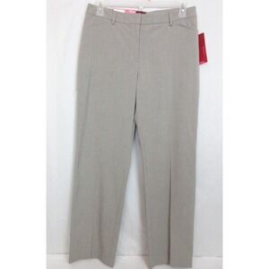 212 COLLECTION Natural Fit Straight Leg Women 12 Light Taupe Cat Eye Dress Pants